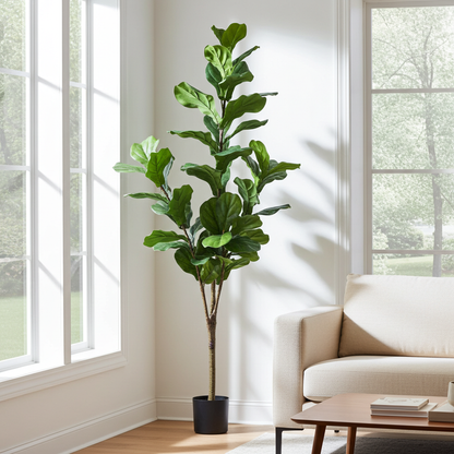 Kunstplant XL - Ficus Lyrata - Tabaksplant - Hoogte ↕ 150cm