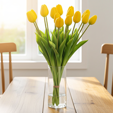 Kunstbloemen - Tulpen Boeket Geel - 10 stuks - 42cm