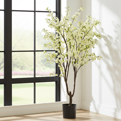 XL Kunstplant - Prunus Kersenbloesem Wit - 210cm