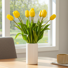 Kunstbloemen - Tulpen Boeket Geel 5 stuks - Real Touch - Hoogte ↕ 42cm