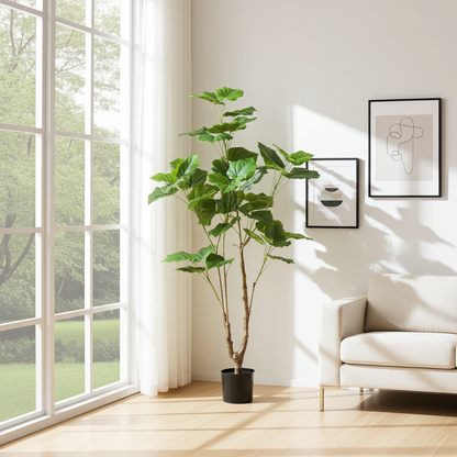 Kunstplant - Ficus Umbellata - Afrikaanse Vijg - Hoogte ↕ 125cm