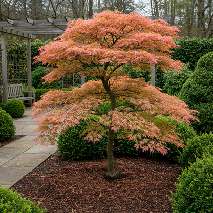 Buitenplant 2x Acer palmatum 'Iyoshi' - Japanse Esdoorn Roze - Pot Ø 19cm Hoogte ↕ 70cm