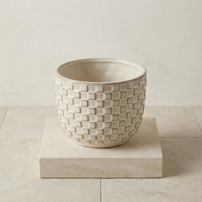 Sierpot - Mini Pot Relief Wit - Ø 7cm