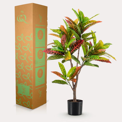 Kunstplant - Croton Codiaeum Wonderstruik - Hoogte ↕ 95cm