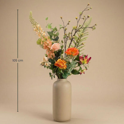 Kunstbloemen boeket - Amber Peach Deluxe Real Touch - 12 stelen - Hoogte ↕ 105cm