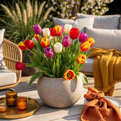 Bloembollen 15x Tulp Triumph mix - Diverse Kleuren - Bolmaat 11/12