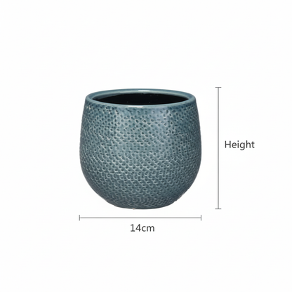 Pot Gabriel Rond Blauw - Ø 14cm