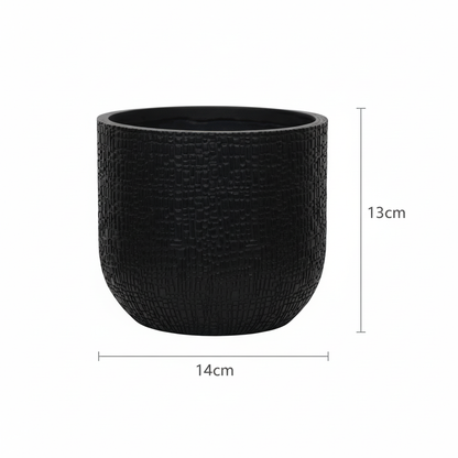 Sierpot - Nature Skin Pot Bol Antraciet - Ø 14cm x H 13cm