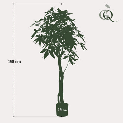 Kunstplant - Pachira Aquatica Geldboom - Hoogte ↕ 150cm