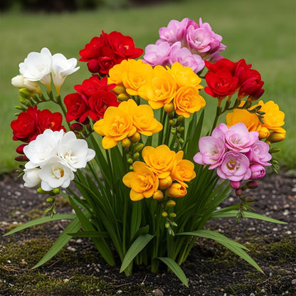 Buitenplant 40x Freesia Double Mix - Bloembollen Diverse Kleuren - Bolmaat 5/6
