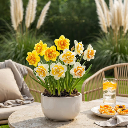Bloembollen 10x Narcis Double mix - Geel & Wit - Bolmaat 12/14