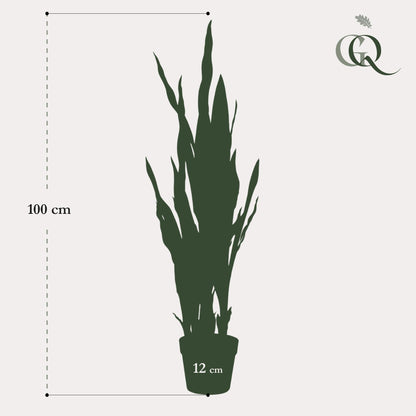 Kunstplant - Sanseveria Black Coral - Vrouwentong - Hoogte ↕ 97cm