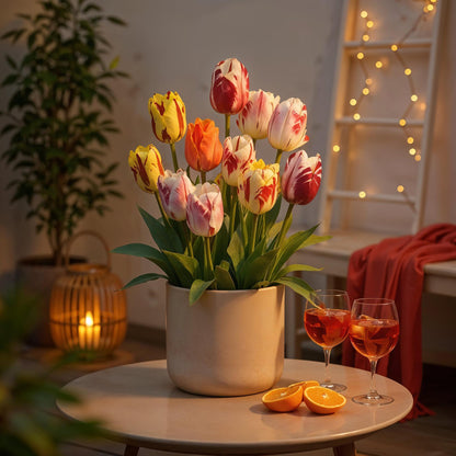 Bloembollen - Tulp Flaming Beauty mix - Diverse kleuren - 15 stuks - Bolmaat 11/12