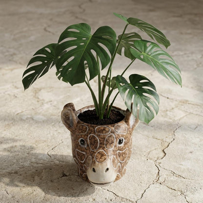 Pot - Planter Giraf - Bruin - Ø 11/14cm Hoogte 11cm