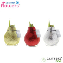 Kunstplant 3x Glitterz Goud / Rood / Zilver - Pot Ø 7cm Hoogte ↕ 15cm