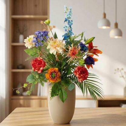 Kunstbloemen Boeket - Colorful Bloom Deluxe Real Touch - 70cm - 18 Stelen