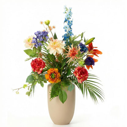 Kunstbloemen Boeket - Colorful Bloom Deluxe Real Touch - 70cm - 18 Stelen