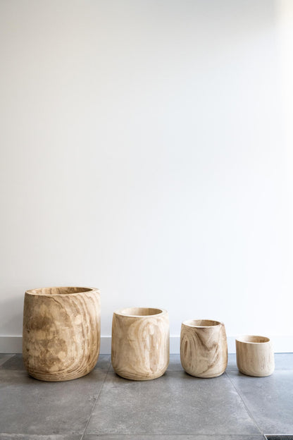Sierpot - Hout Lichtbruin Pia - M - H25cm B23cm