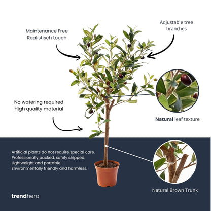 Kunstplant - Olijfboom in pot - Hoogte ↕ 65cm