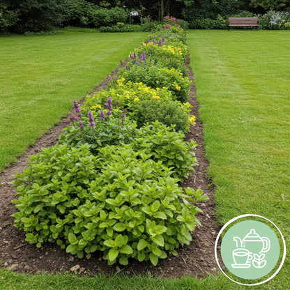 Buitenplant 24x Borderpakket Thee Kruiden - Vaste planten - Pot Ø 11cm Hoogte ↕ 10-25cm