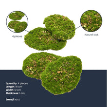 Kunstplant - Mosplaat Groen Mos - Set van 4