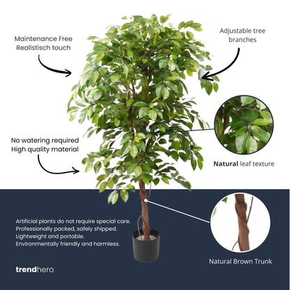 XL Kunstplant - Ficus Deluxe Vine Kunstboom - Hoogte ↕ 140cm