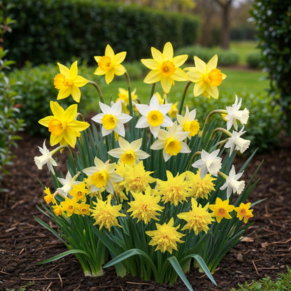Bloembollen 20x Narcis Botanical mix - Geel & Wit - Bolmaat 10/12
