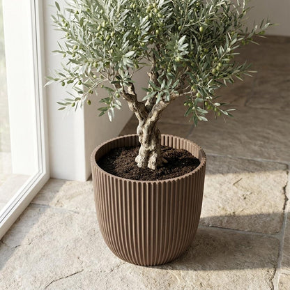 Sierpot - Capi Nature Groove - Warm Taupe - Ø 25cm