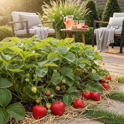 Buitenplant 6x Fragaria 'Elvira' - Rode Aardbei - Winterhard - Pot Ø 9cm
