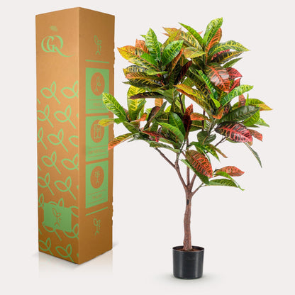 Kunstplant - Croton Codiaeum Wonderstruik - Hoogte ↕ 120cm