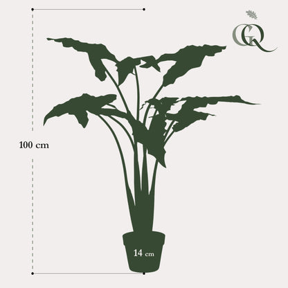 Kunstplant - Alocasia Frydek Olifantsoor - 120 cm