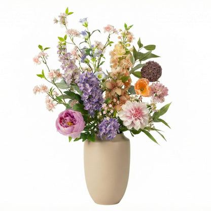 Kunstbloemen Boeket Pastel Meadow Deluxe Real Touch - 15 Stelen - Hoogte ↕ 100cm