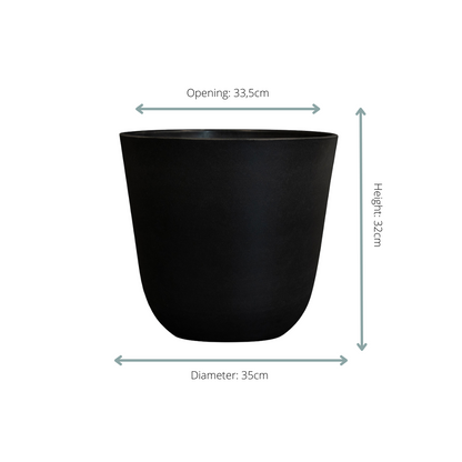 Pot - Palermo Zwart - Ø 35cm x H 32cm