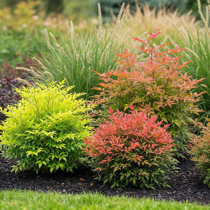 Buitenplant 3x Nandina Tricolour - Groenblijvend - Pot Ø 17cm Hoogte ↕ 45cm