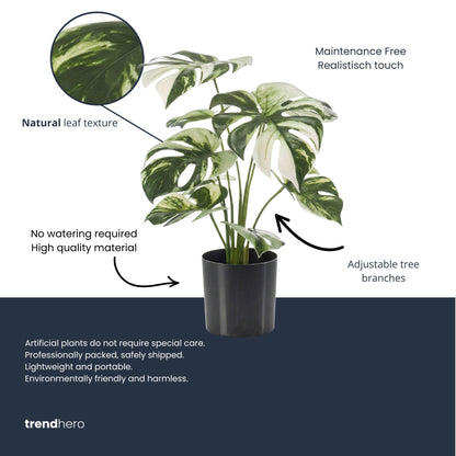 Kunstplant - Monstera bush in pot - Hoogte ↕ 40cm