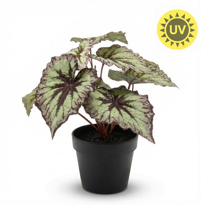 Kunstplant - Begonia in pot - UV-bestendig - Hoogte ↕ 26cm