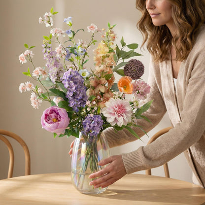 Kunstbloemen Boeket Pastel Meadow Deluxe Real Touch - 15 Stelen - Hoogte ↕ 100cm
