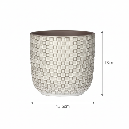 Sierpot - Relief Wit - Ø 13,5cm