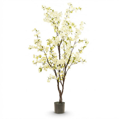 Kunstplant - Prunus Kersenbloesem Wit - Hoogte ↕ 175cm