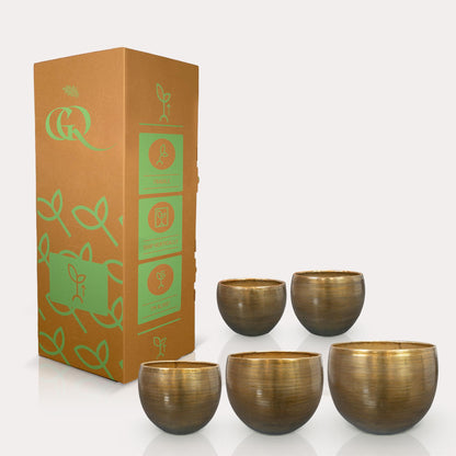 Pot - Set 5x Rowen - Aluminium Goudkleurig