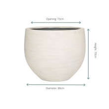 Pot - Jumbo Orb Ivory Washed - D88cm H70cm