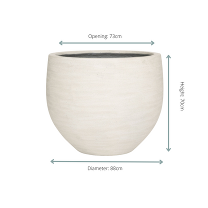 Pot - Jumbo Orb Ivory Washed - D88cm H70cm