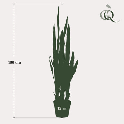 Kunstplant - Sanseveria Trifasciata - Vrouwentong - Hoogte ↕ 97cm