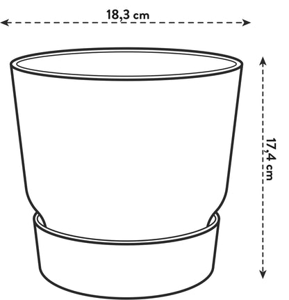 Sierpot - Greenville Round Grijs - Ø 18cm Hoogte 17cm