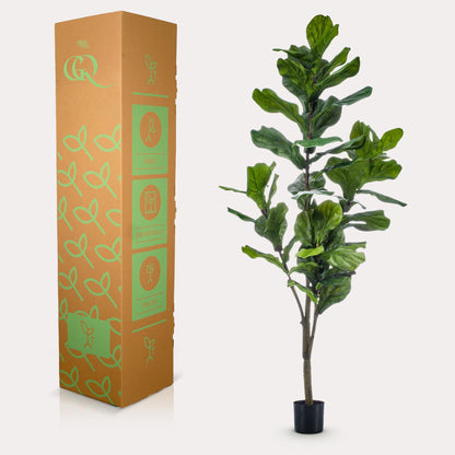 Kunstplant XL - Ficus Lyrata - Tabaksplant - Hoogte ↕ 150cm