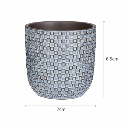 Pot - Mini Pot Relief Blauw - Ø 7cm