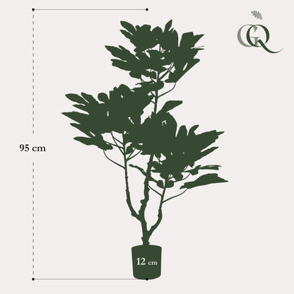 Kunstplant - Ficus Carica Vijgenboom - Hoogte ↕ 95cm