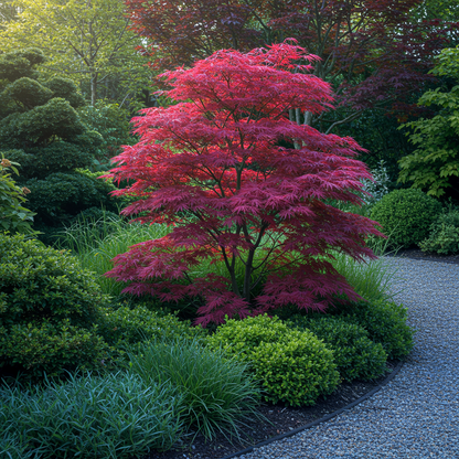Buitenplant 2x Acer palmatum Atropurpureum - Pot Ø 19cm Hoogte ↕ 70cm