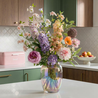 Kunstbloemen Boeket Pastel Meadow Deluxe Real Touch - 15 Stelen - Hoogte ↕ 100cm