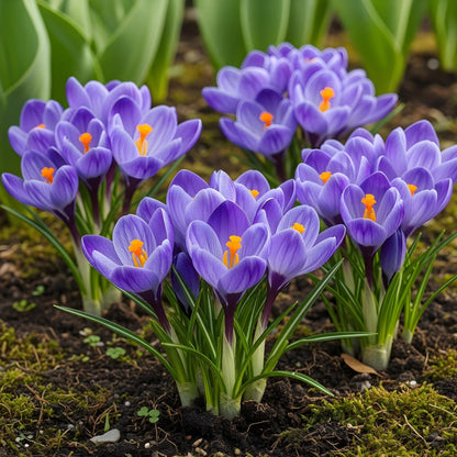 Buitenplant 30x Crocus Blue - Bloeiend - Bolmaat 7/8